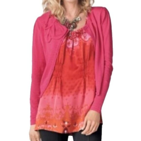 Vintage CAbi Womens True Love Tank Top Small Pink Paisley Silk BOHO Carrier #672 - Picture 2 of 12